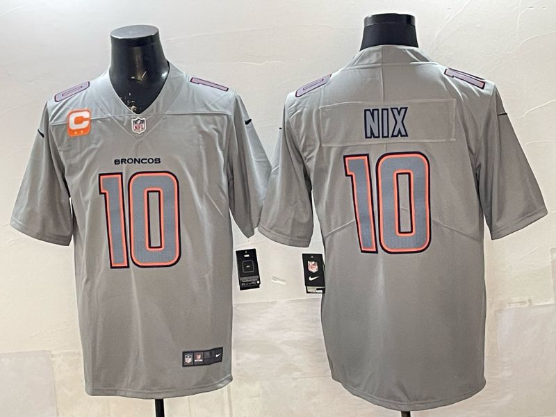 Men 2026 Denver Broncos #10 Nix grey Nike Limited NFL Jersey style 002->denver broncos->NFL Jersey